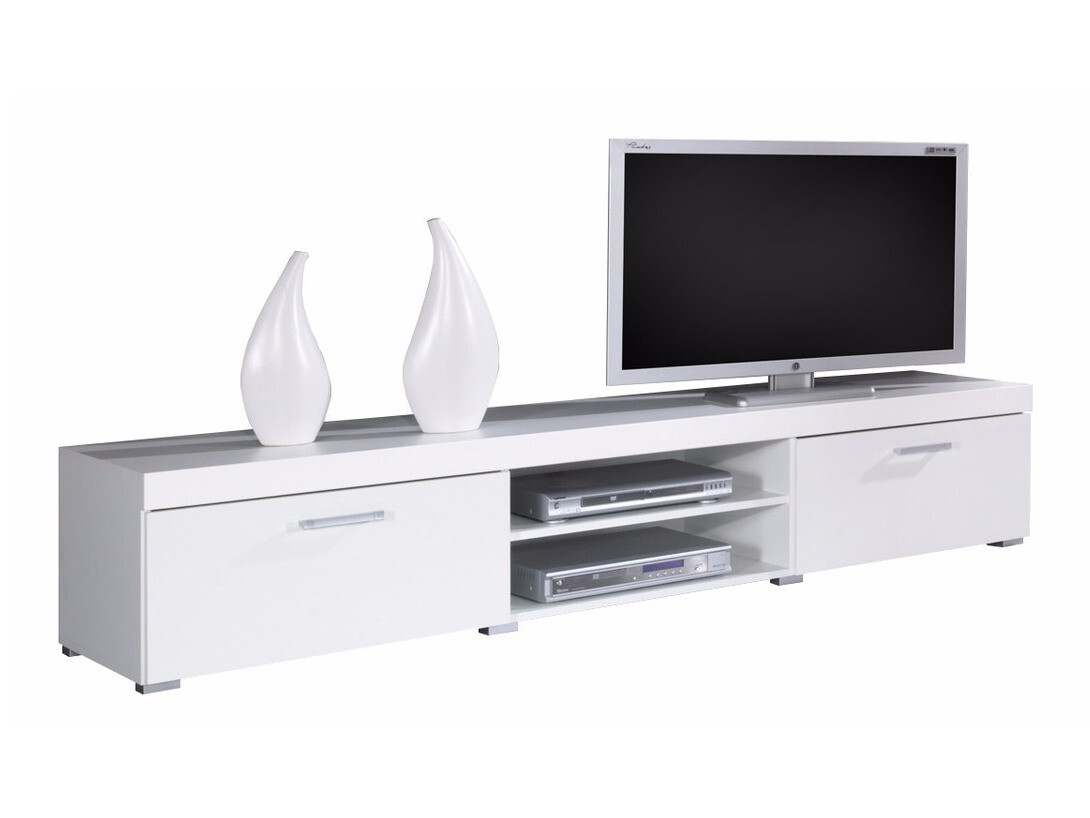 Mueble TV Charlotte 211 (Blanco + Blanco brillante)