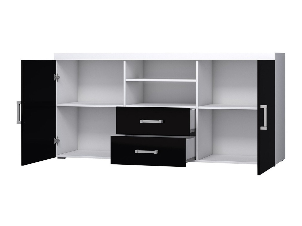 Cómoda Odebeli 105 (Blanco + Blanco brillante)