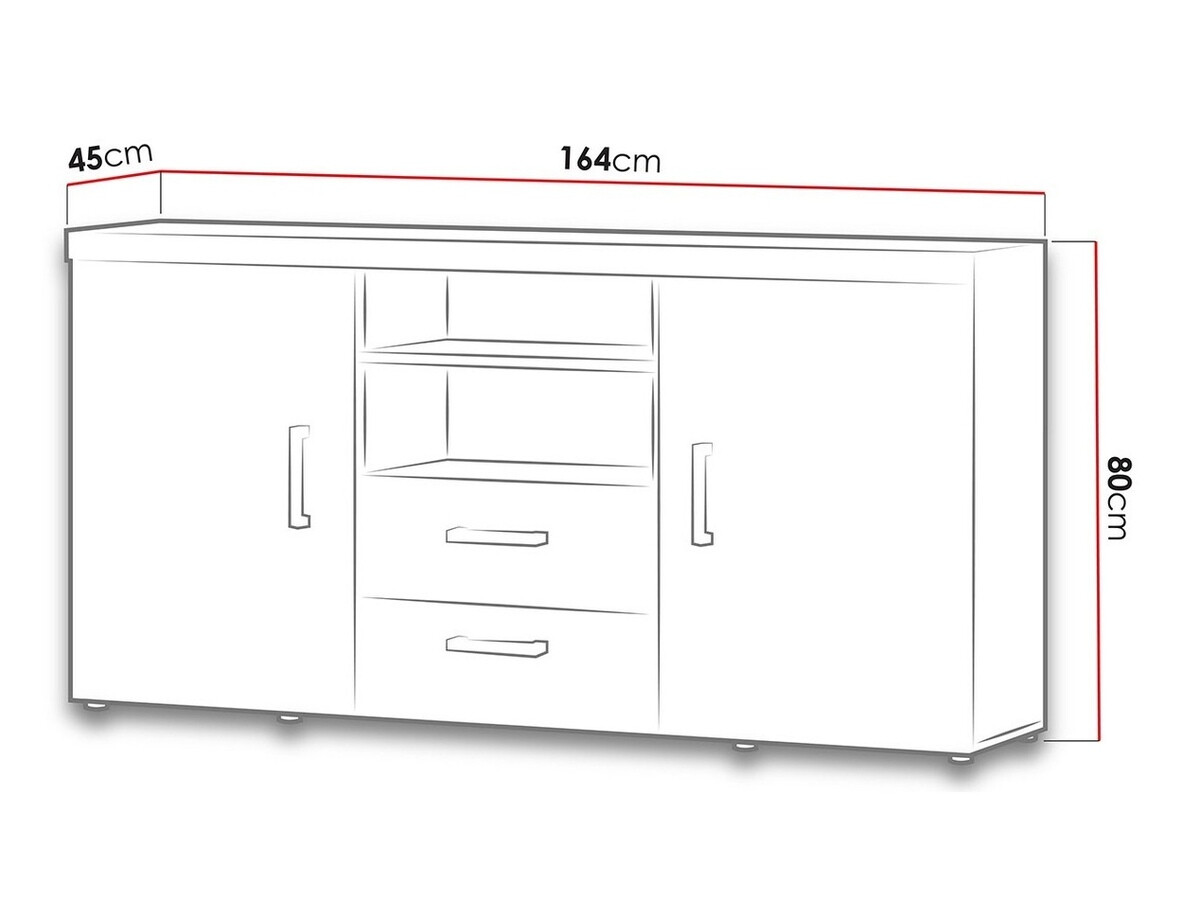 Cómoda Odebeli 105 (Blanco + Blanco brillante)