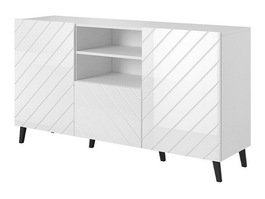 Cómoda Charlotte 143 (Blanco + Blanco brillante)