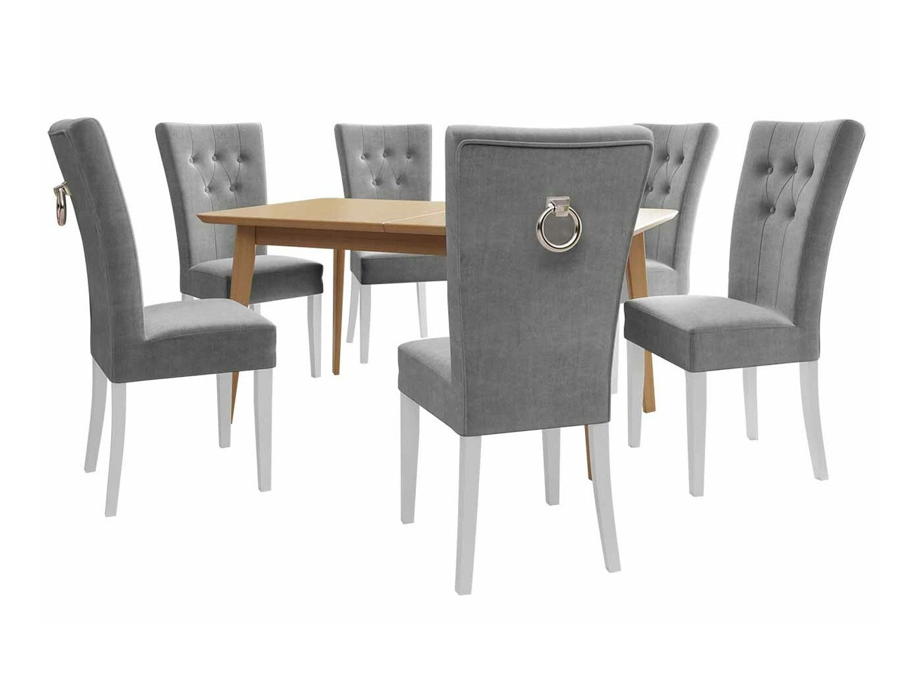 Conjunto de comedor Racine 144 (Blanco + Magic Velvet 2217)