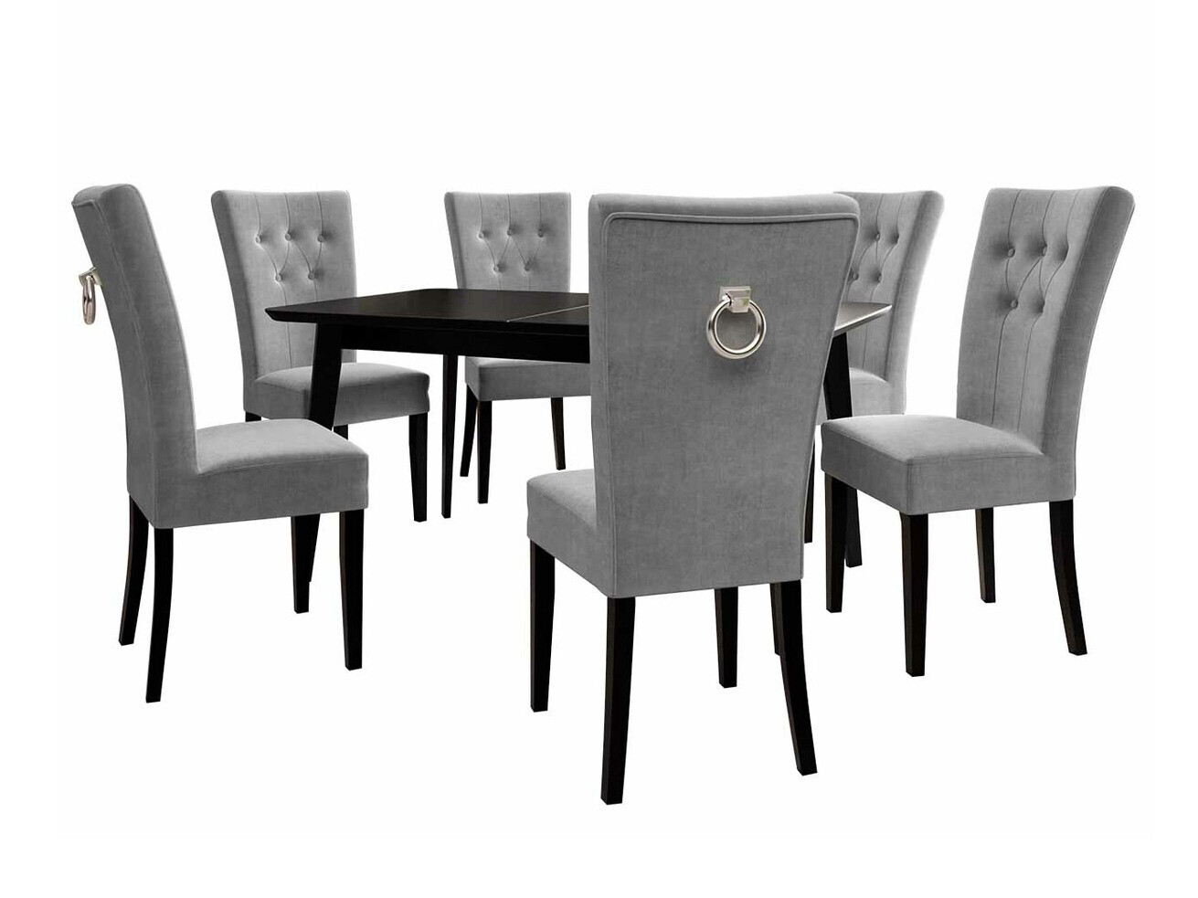 Conjunto de comedor Racine 144 (Negro + Magic Velvet 2217)