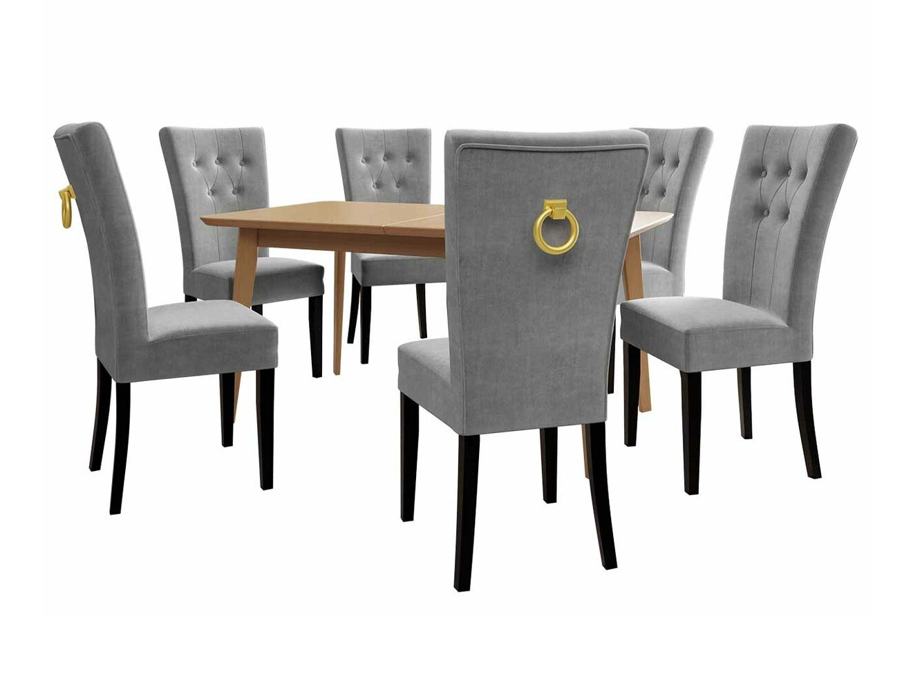 Conjunto de comedor Racine 144 (Negro + Magic Velvet 2217)