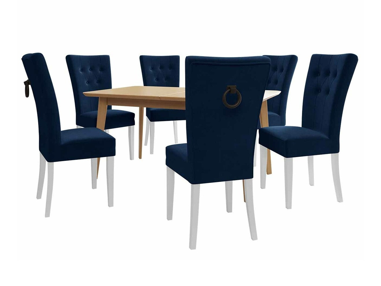 Conjunto de mesas y sillas para comedor Racine 144 (Negro + Magic Velvet 2216)