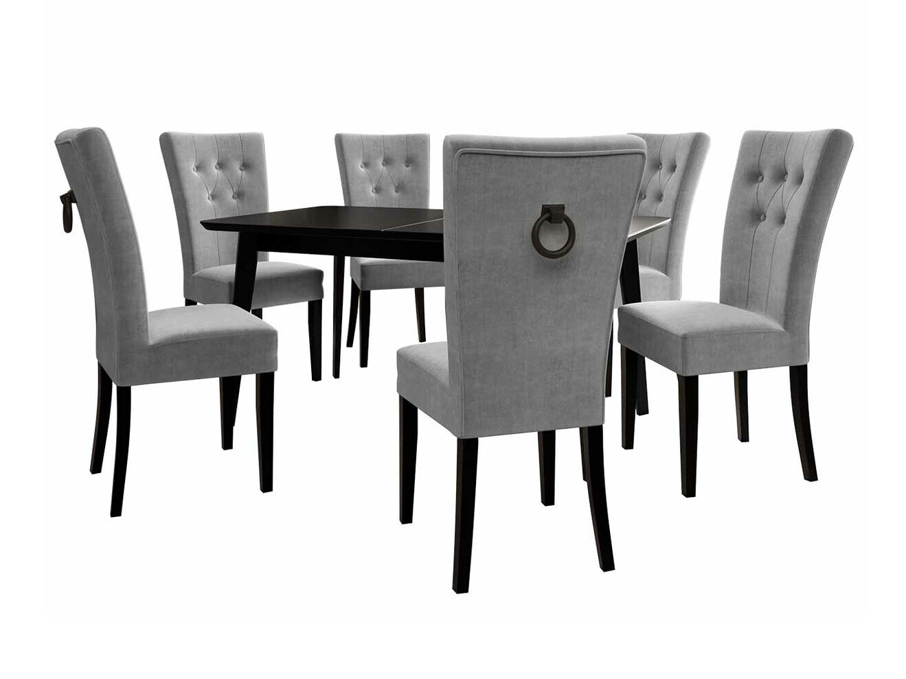 Conjunto de mesas y sillas para comedor Racine 144 (Negro + Magic Velvet 2217)