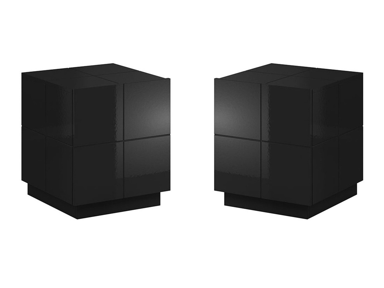 Conjunto de mesitas de noche Charlotte 134 (Negro brillante)