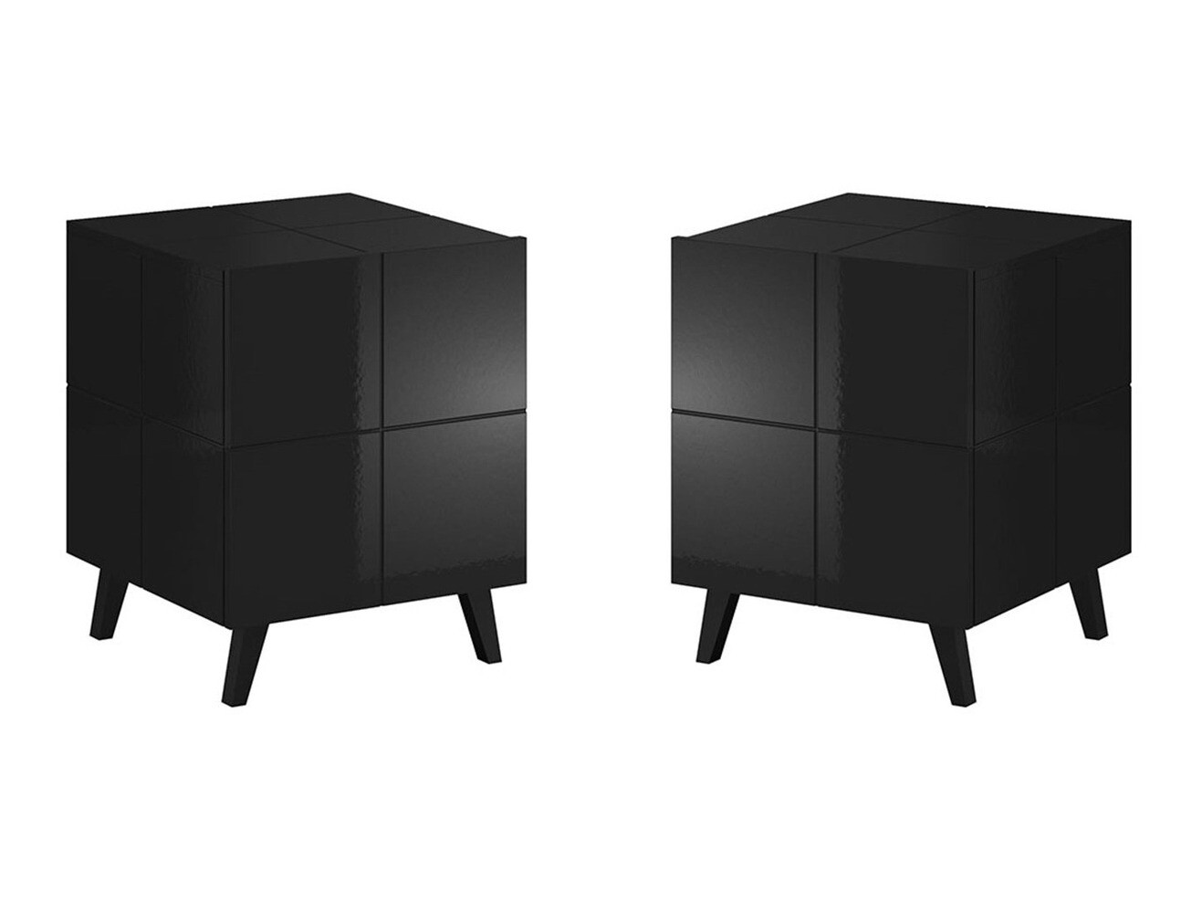 Conjunto de mesitas de noche Charlotte 134 (Negro brillante)