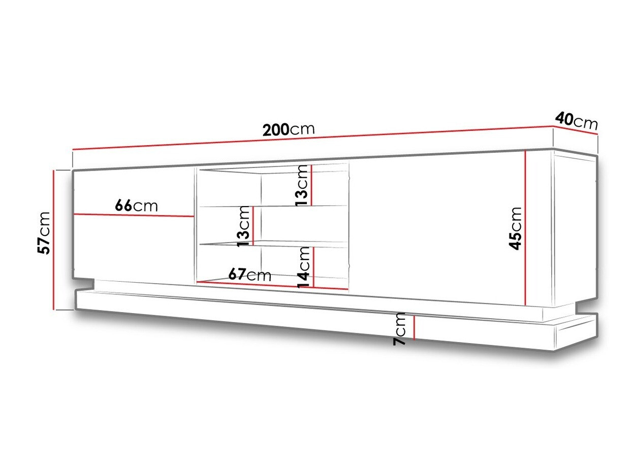 Mueble TV Linar I (Blanco + Blanco brillante)