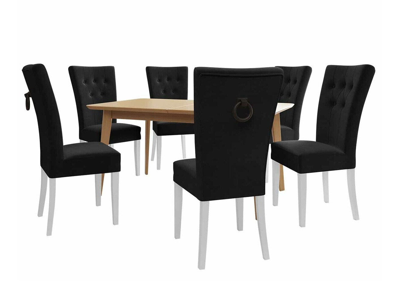 Conjunto de comedor Racine 144 (Blanco + Magic Velvet 2219)