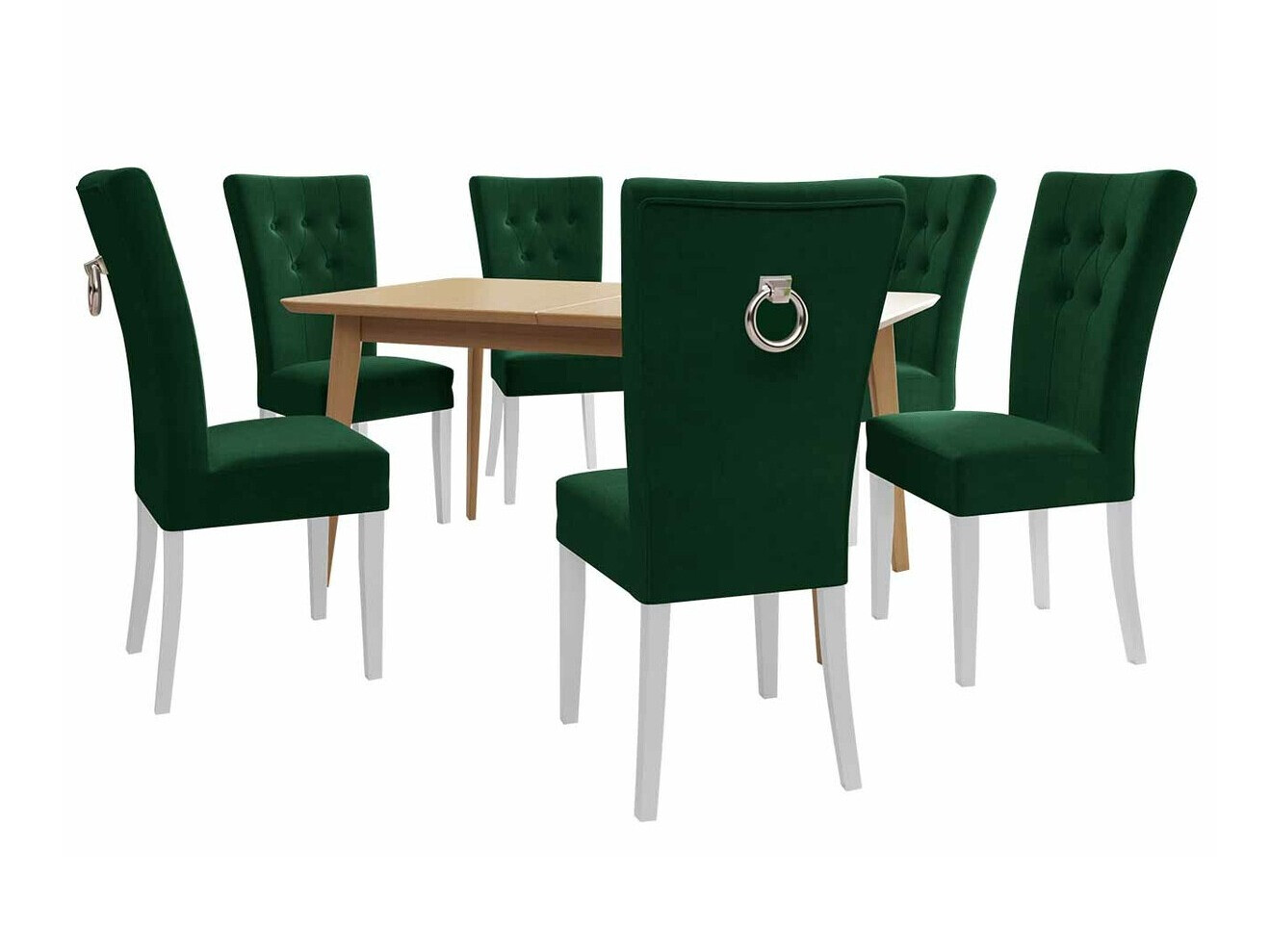 Conjunto de comedor Racine 144 (Blanco + Magic Velvet 2225)