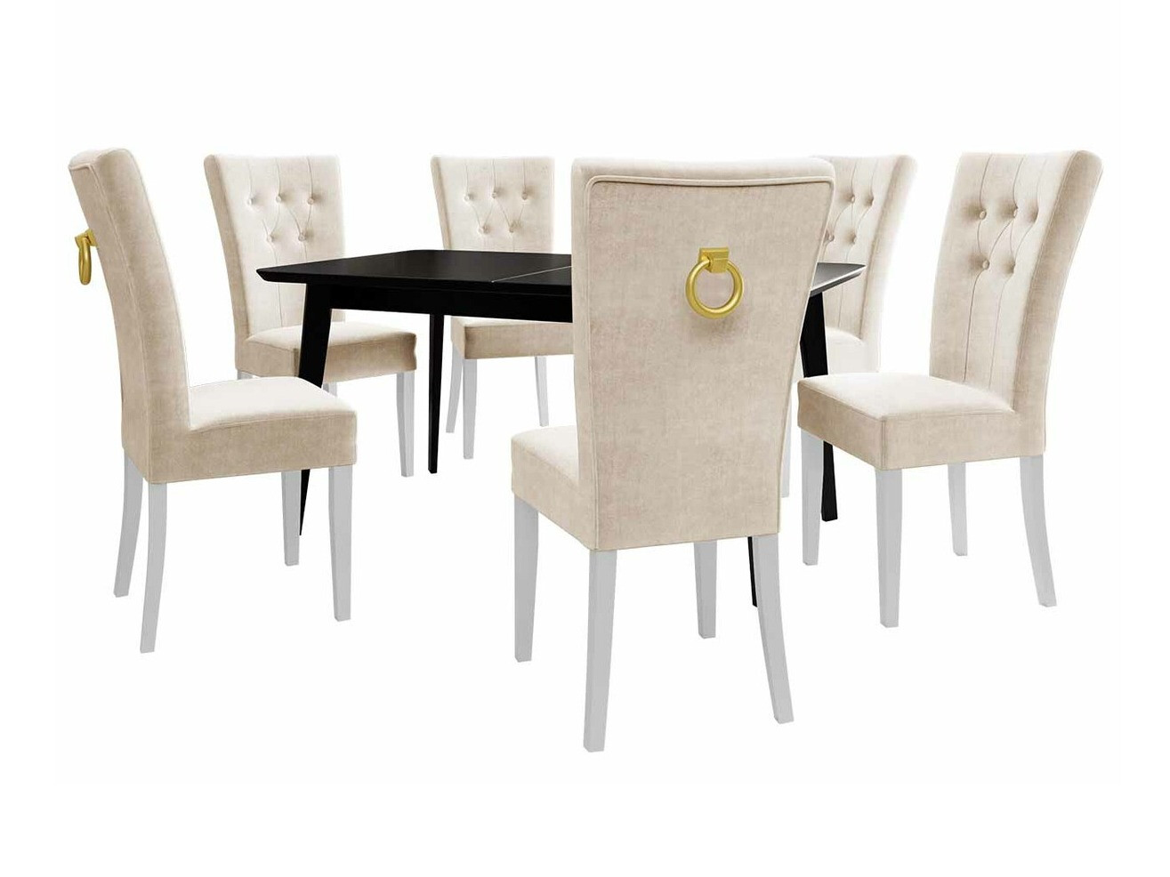 Conjunto de comedor Racine 144 (Blanco + Magic Velvet 2250)