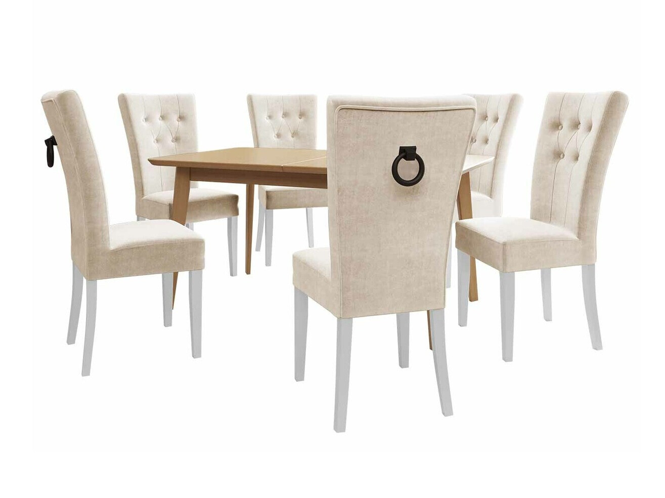 Conjunto de comedor Racine 144 (Blanco + Magic Velvet 2250)