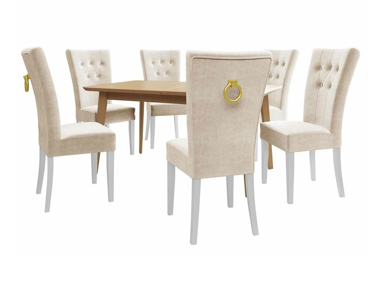 Conjunto de comedor Racine 144 (Blanco + Magic Velvet 2250)