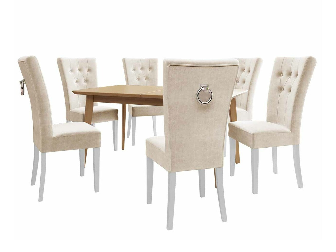 Conjunto de comedor Racine 144 (Blanco + Magic Velvet 2250)