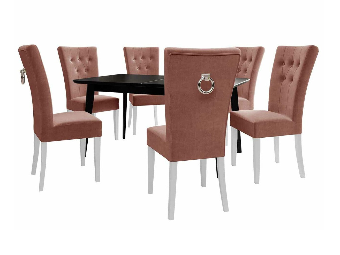 Conjunto de comedor Racine 144 (Blanco + Magic Velvet 2258)