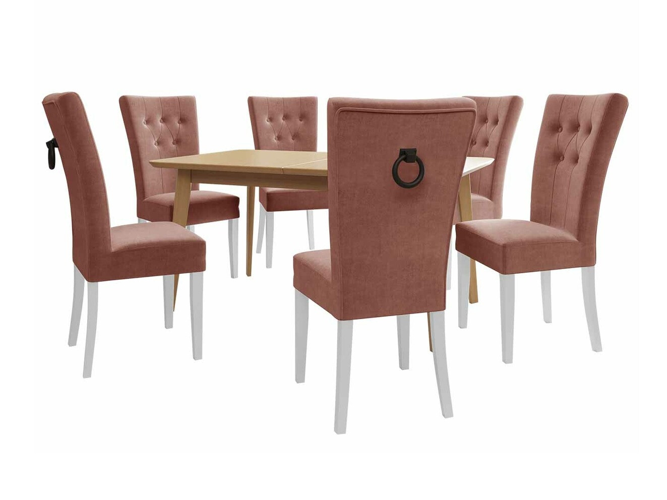 Conjunto de comedor Racine 144 (Blanco + Magic Velvet 2258)