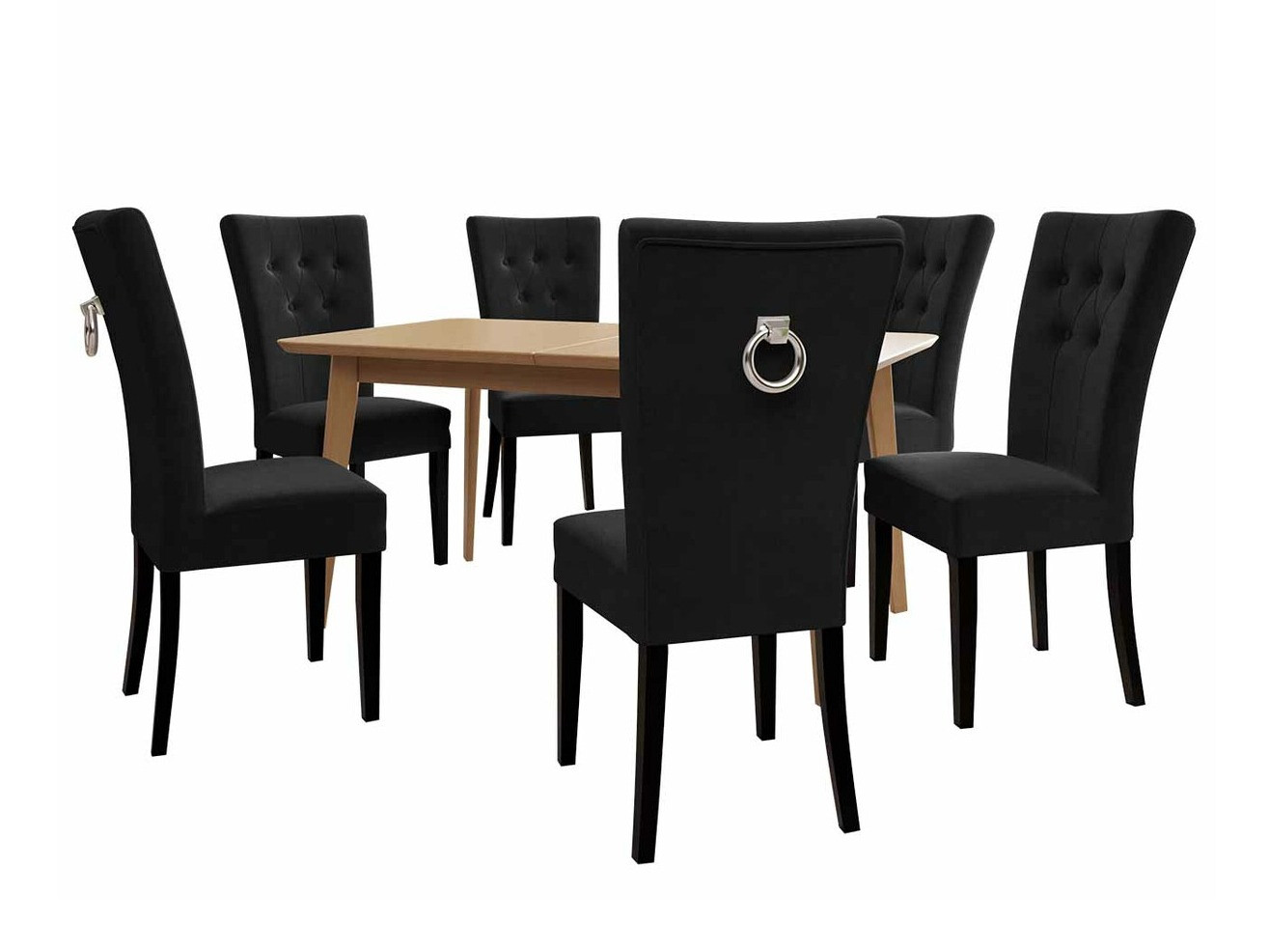 Conjunto de comedor Racine 144 (Negro + Magic Velvet 2219)