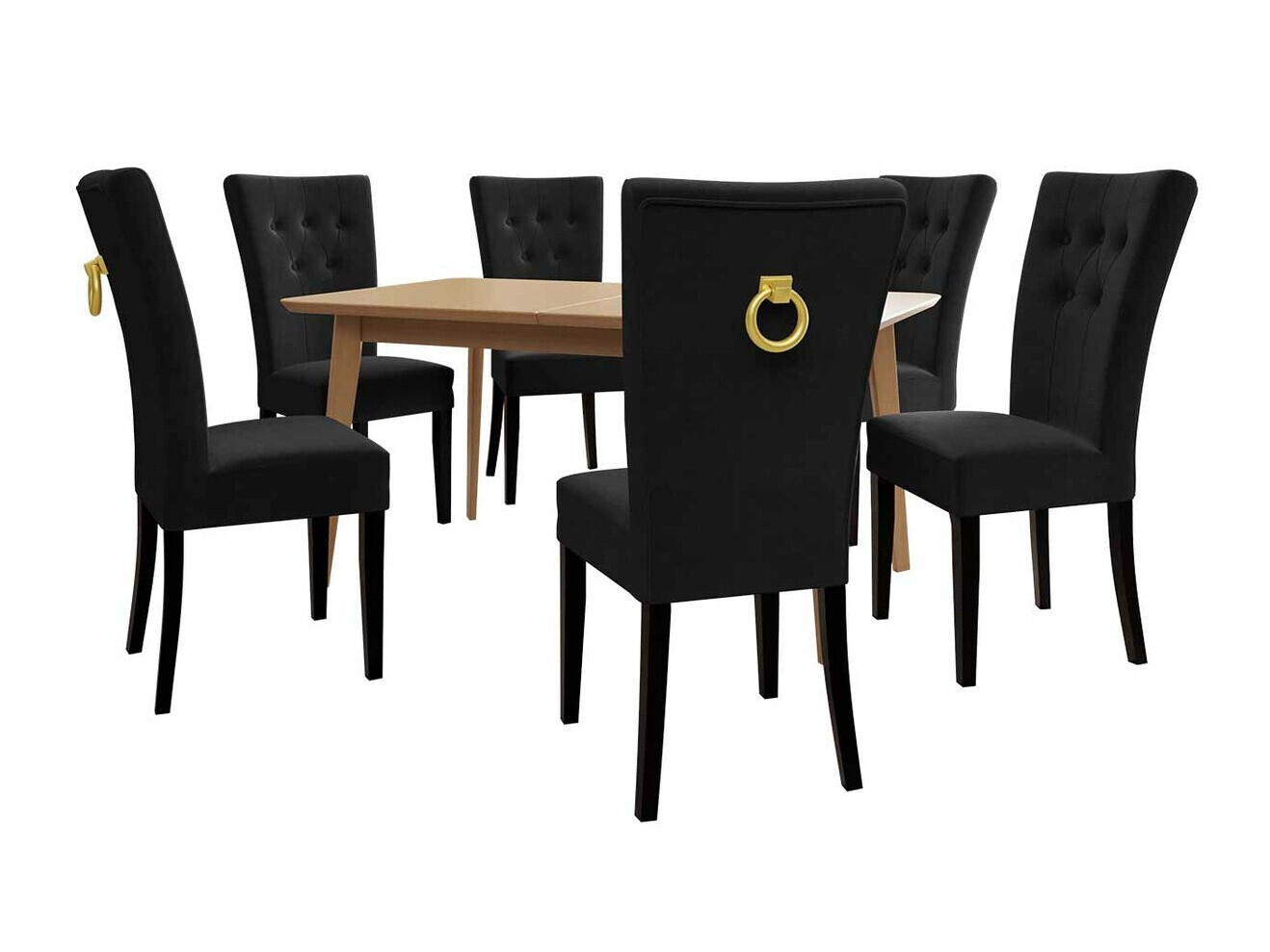 Conjunto de comedor Racine 144 (Negro + Magic Velvet 2219)