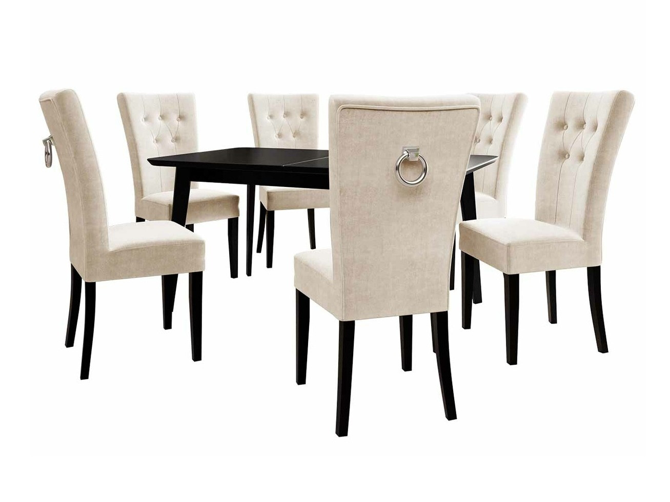 Conjunto de comedor Racine 144 (Negro + Magic Velvet 2250)
