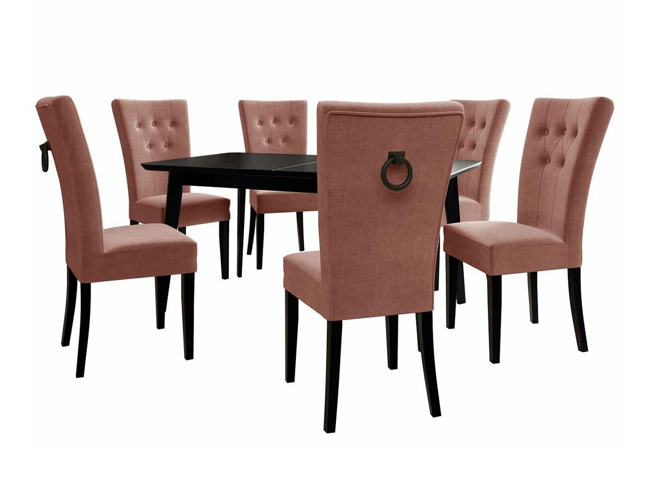 Conjunto de comedor Racine 144 (Negro + Magic Velvet 2258)