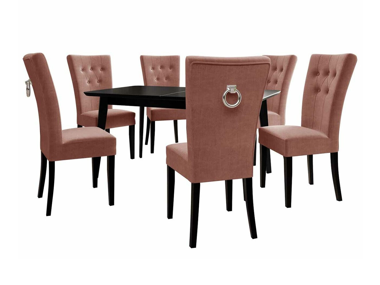 Conjunto de comedor Racine 144 (Negro + Magic Velvet 2258)
