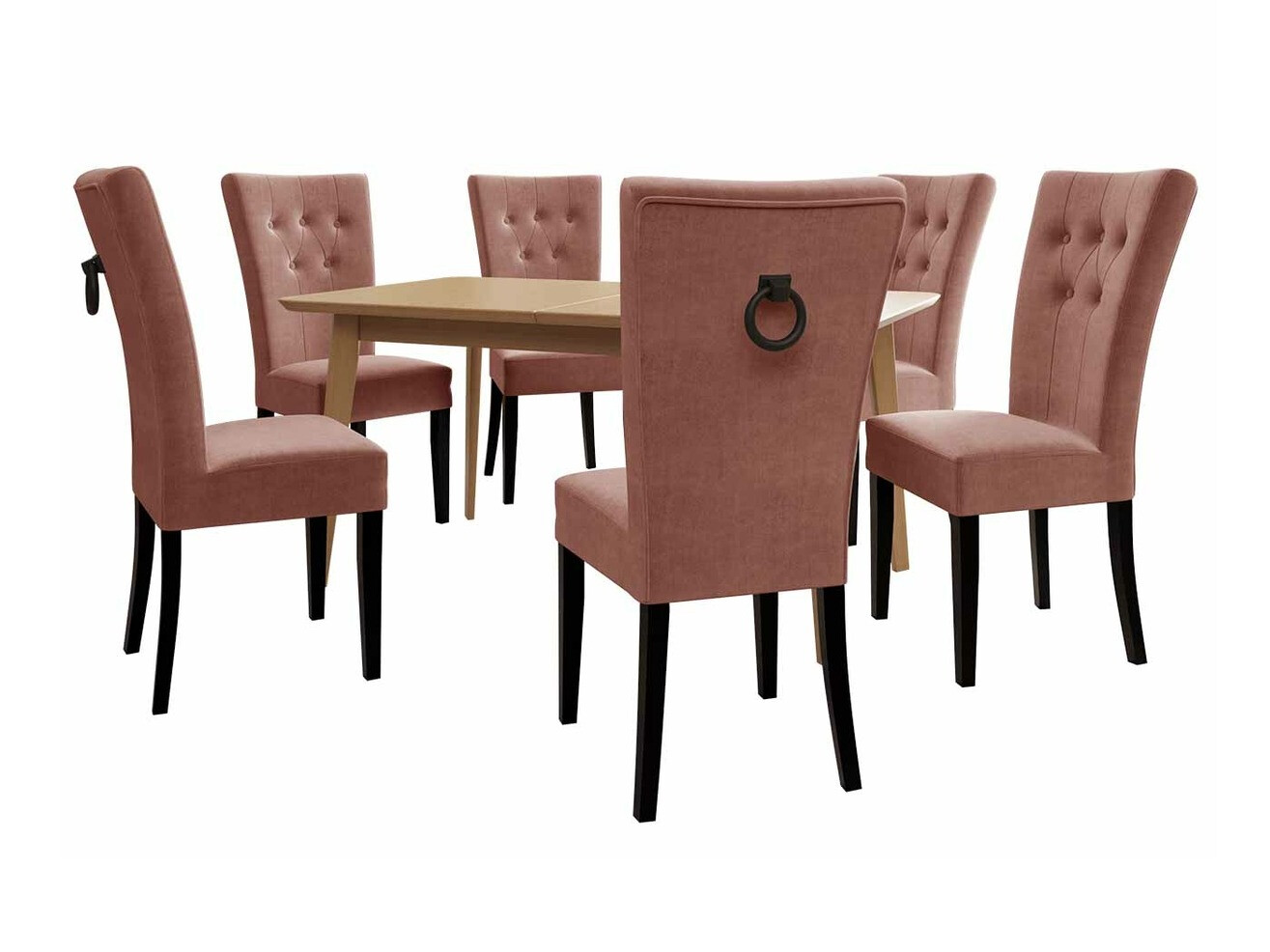 Conjunto de comedor Racine 144 (Negro + Magic Velvet 2258)