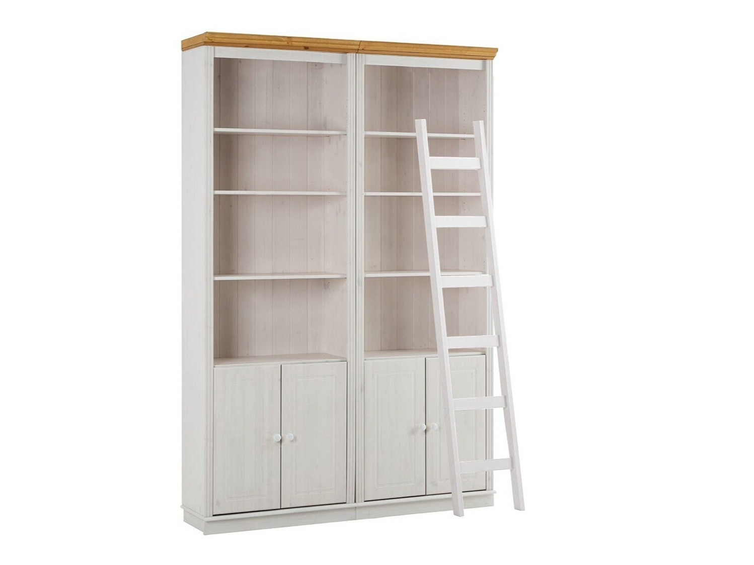 Conjunto de estantería Saltoro 118 (Blanco + Miel de roble)