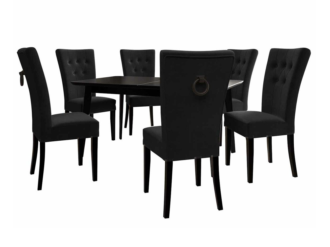Conjunto de mesas y sillas para comedor Racine 144 (Negro + Magic Velvet 2219)
