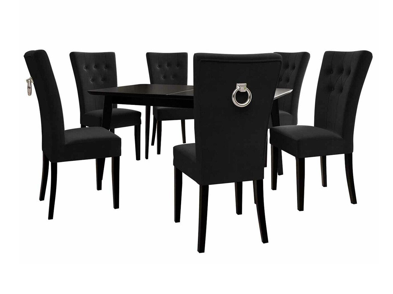Conjunto de mesas y sillas para comedor Racine 144 (Negro + Magic Velvet 2219)