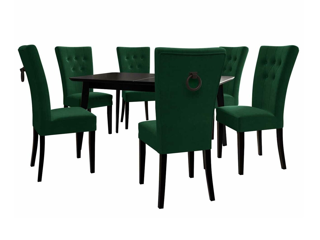 Conjunto de mesas y sillas para comedor Racine 144 (Negro + Magic Velvet 2225)