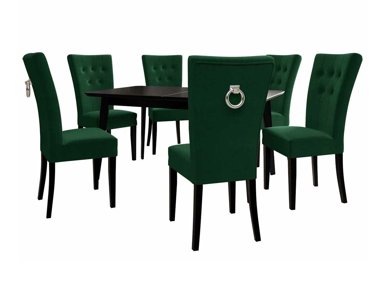 Conjunto de mesas y sillas para comedor Racine 144 (Negro + Magic Velvet 2225)