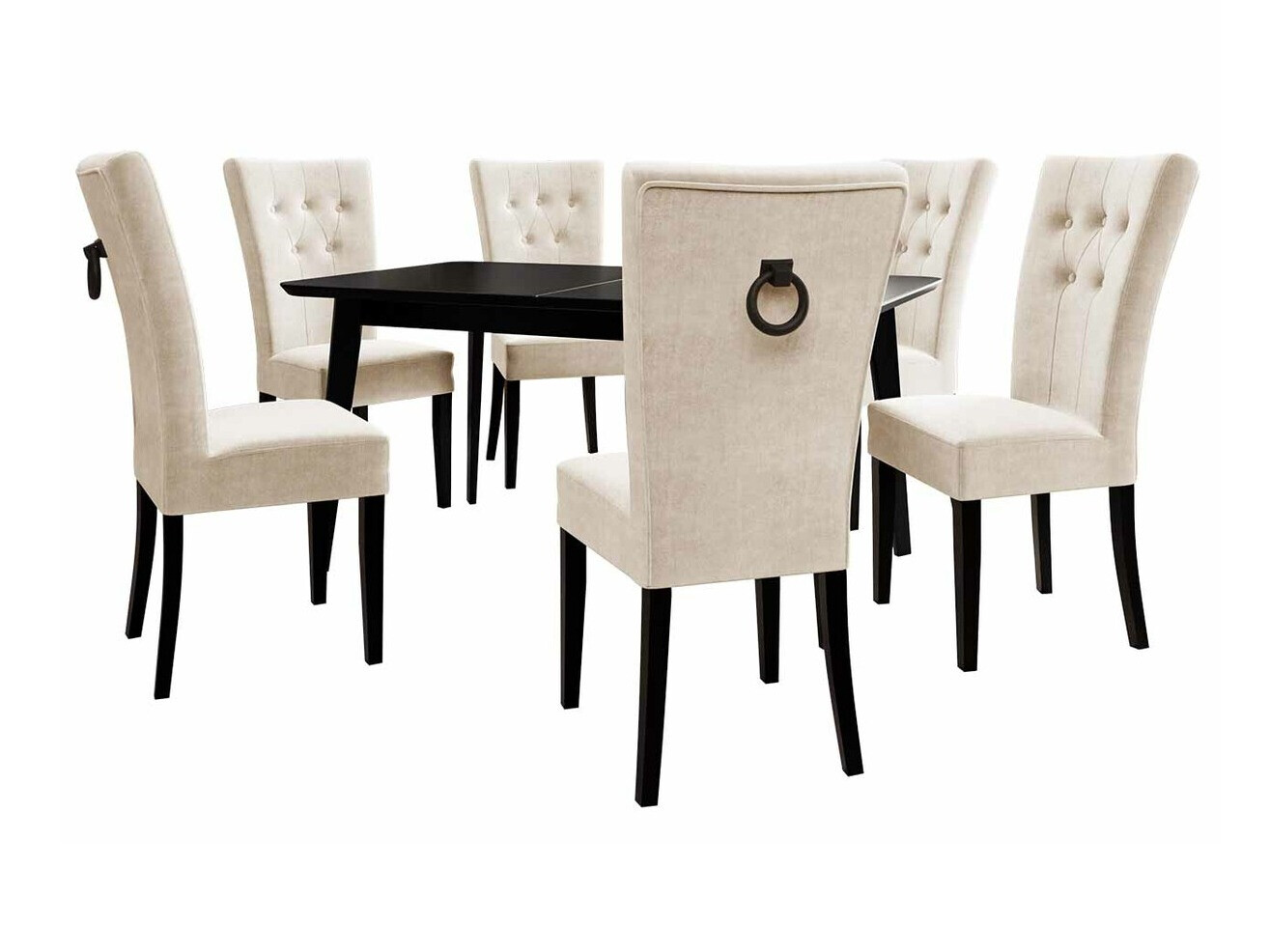 Conjunto de mesas y sillas para comedor Racine 144 (Negro + Magic Velvet 2250)