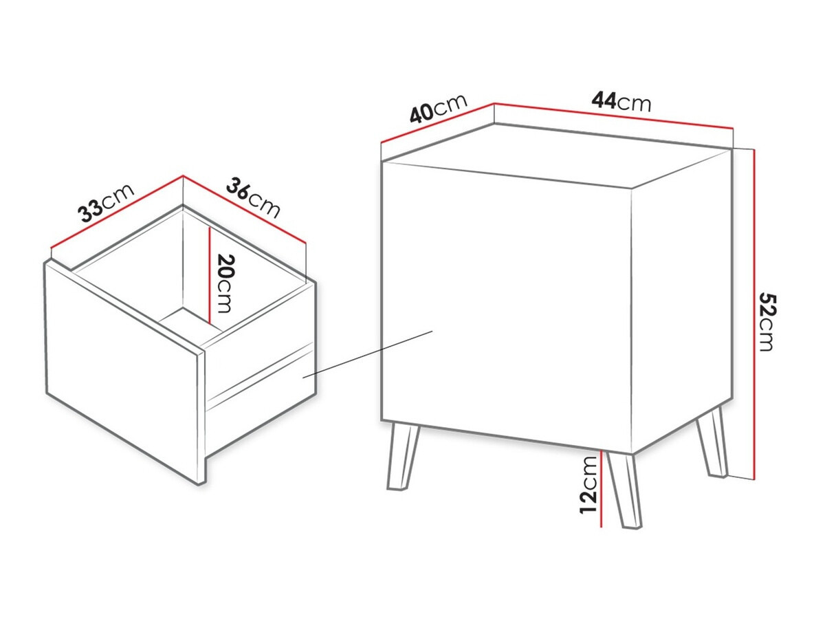 Conjunto de mesitas de noche Charlotte 141 (Negro)