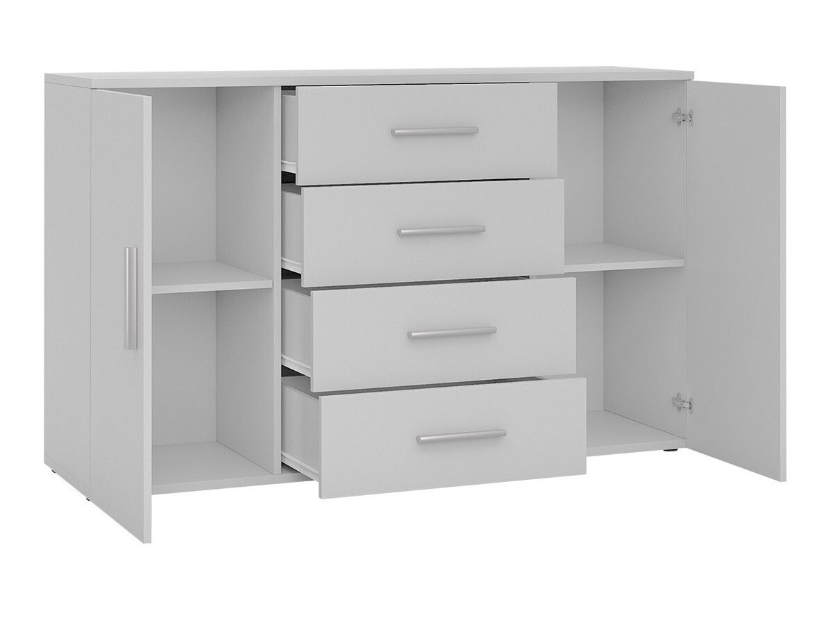 Cómoda Charlotte 118 (Blanco + Blanco brillante)