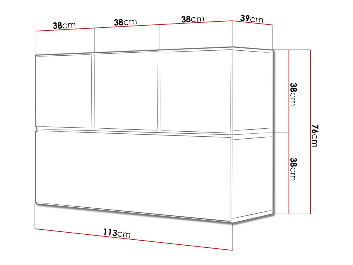 Conjunto de armarios Corbele 118 (Negro)