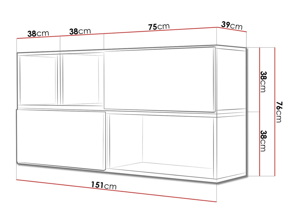 Conjunto de armarios Corbele 120 (Antracita + Roble wotan)