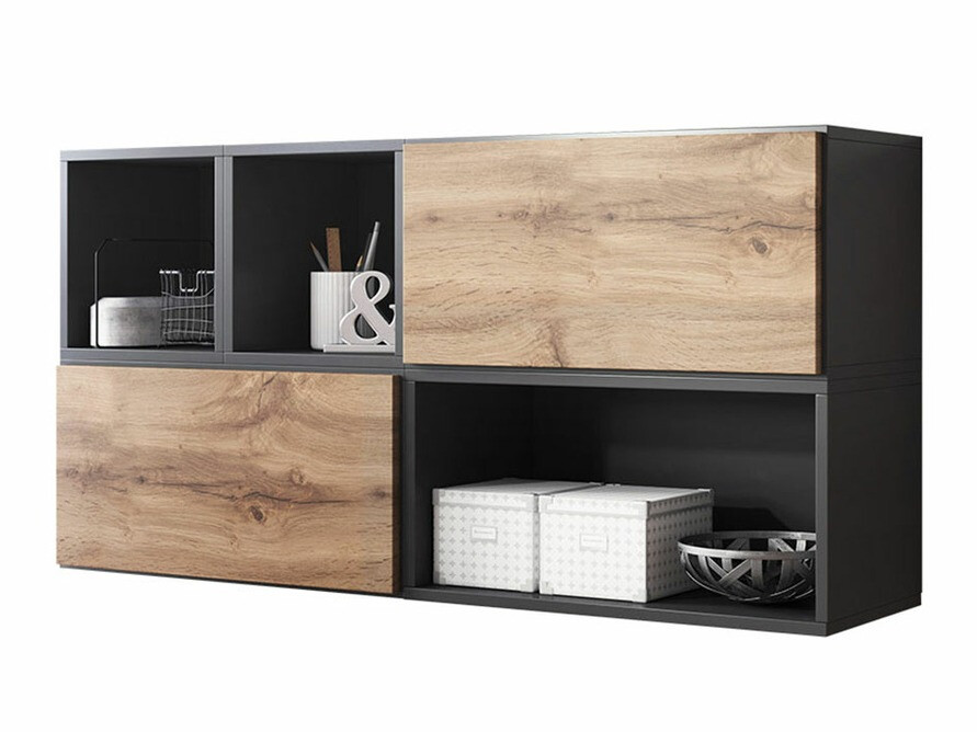 Conjunto de armarios Corbele 120 (Antracita + Roble wotan)