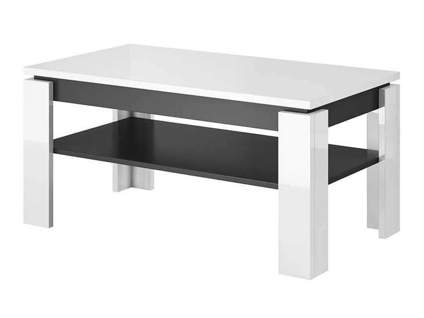 Mesa de centro Charlotte 125 (Blanco brillante + Grafito)