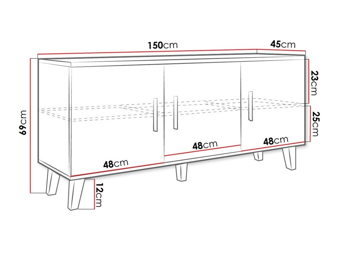 Mueble TV Larfloi 106 (Blanco + Roble Sonoma)