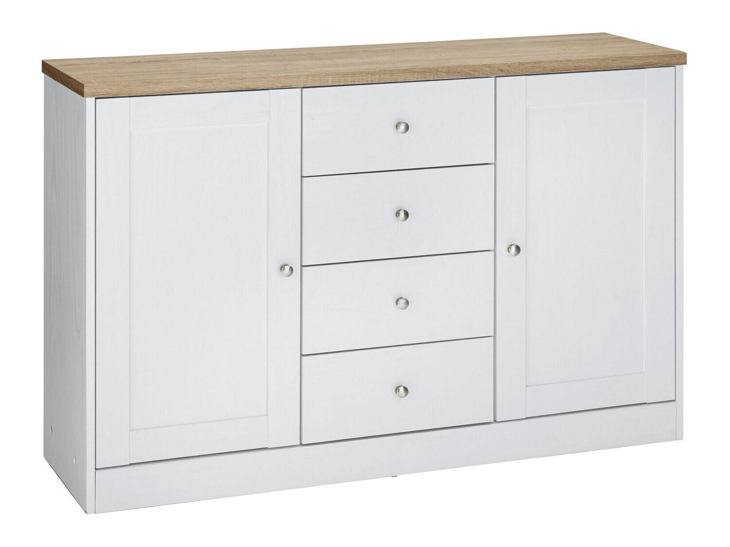 Cómoda Cirtene 105 (Blanco + Roble)