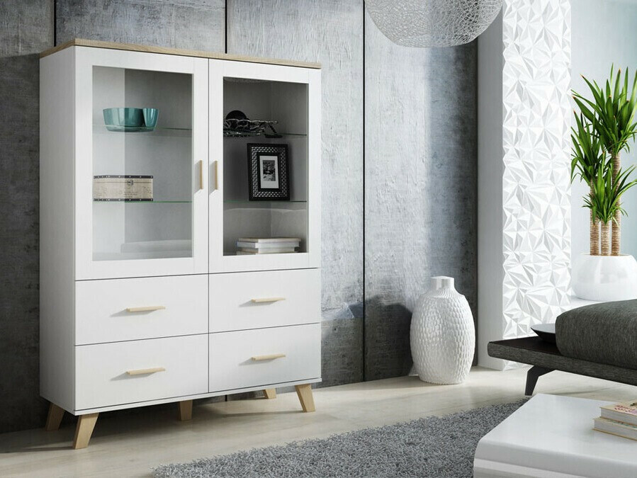 Estantería Larfloi 110 (Blanco + Roble Sonoma)