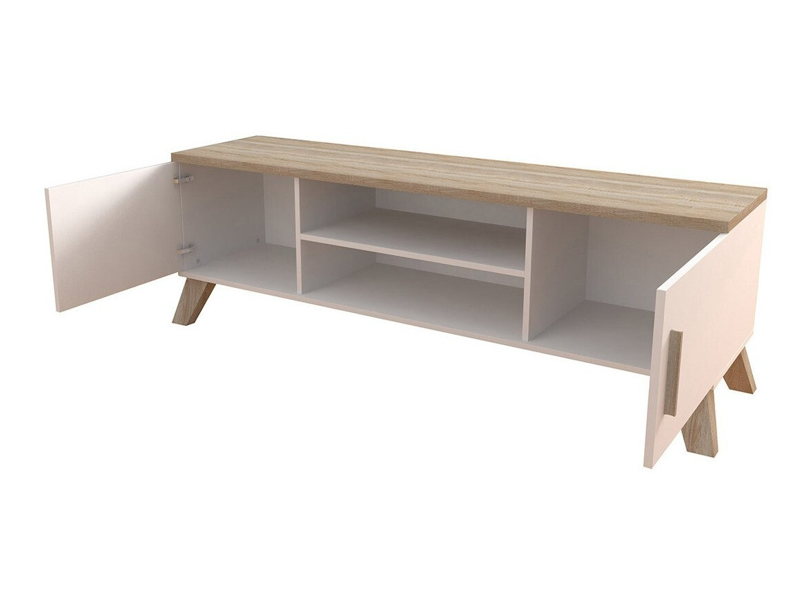 Mueble TV Larfloi 108 (Blanco + Roble Sonoma)