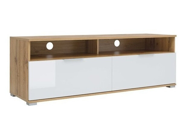 Mueble TV Tivetra 109 (Roble wotan + Blanco brillante)
