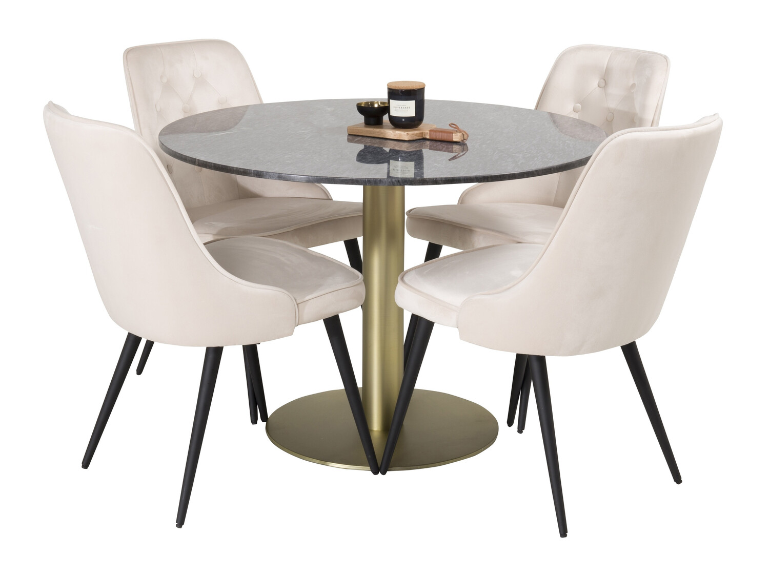 Conjunto de comedor Dallas 370 (Beige + Negro)