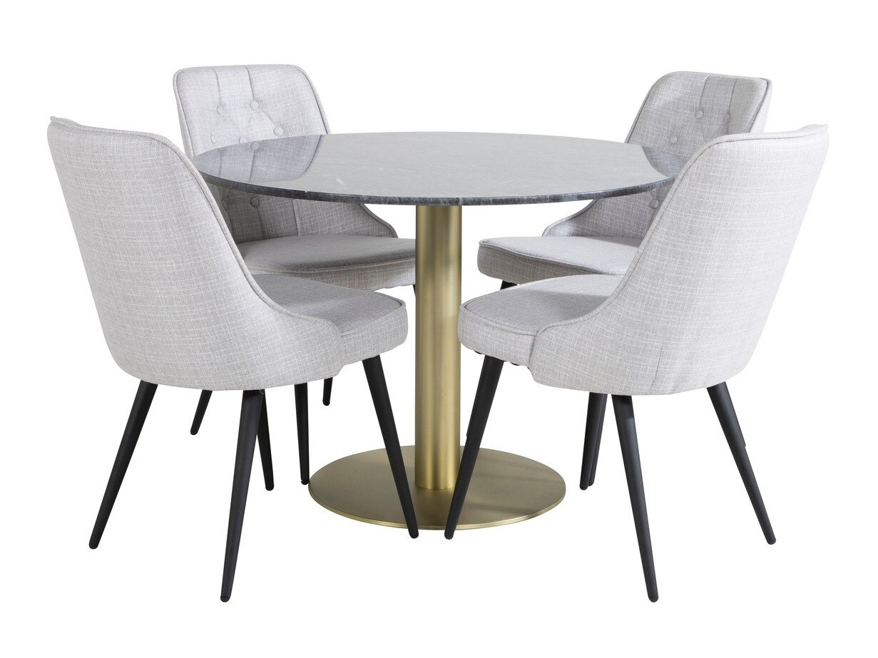 Conjunto de comedor Dallas 370 (Gris + Negro)