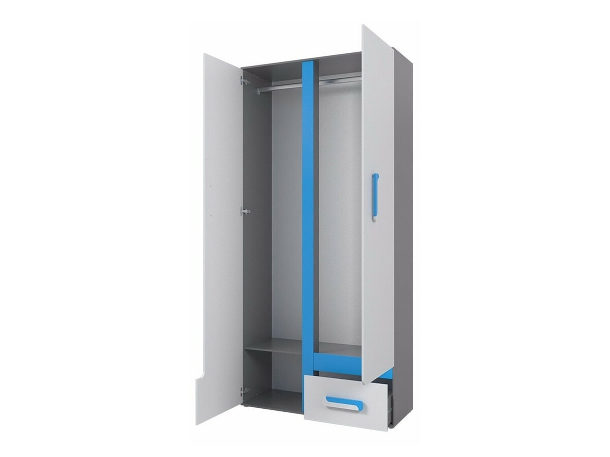 Conjunto de dormitorio infantil Levtala 116 (Antracita + Blanco + Rosa)