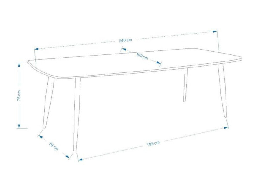Mesa Dallas 131 (Blanco + roble)