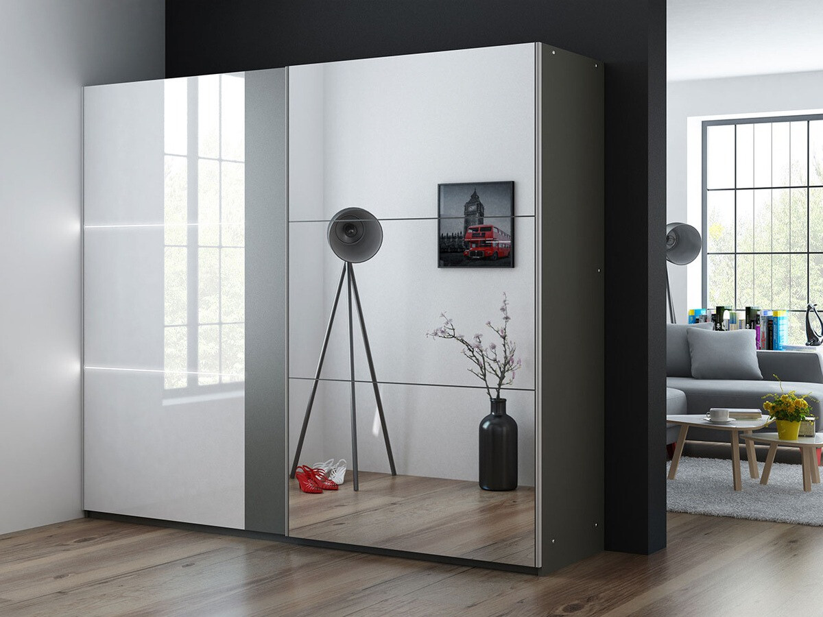 Armario Honolulu 122 (Grafito + Blanco brillante)