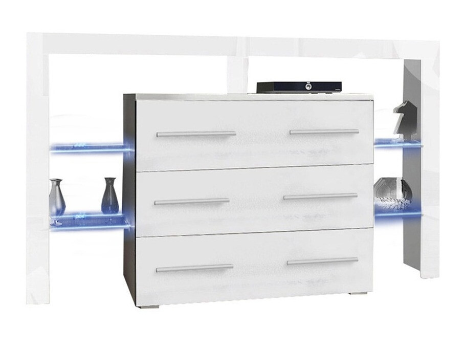 Cómoda Aestas I (Blanco + Blanco brillante)