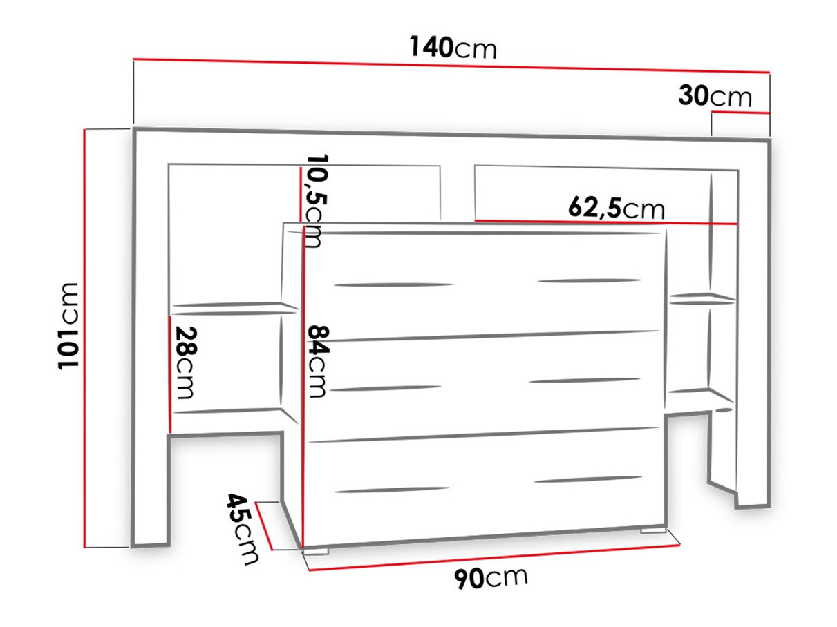 Cómoda Aestas I (Blanco + Negro brillante)